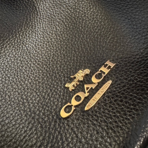 Coach Black Leather Shoulder Bag *AUTHENTIC* - Picture 3 of 8